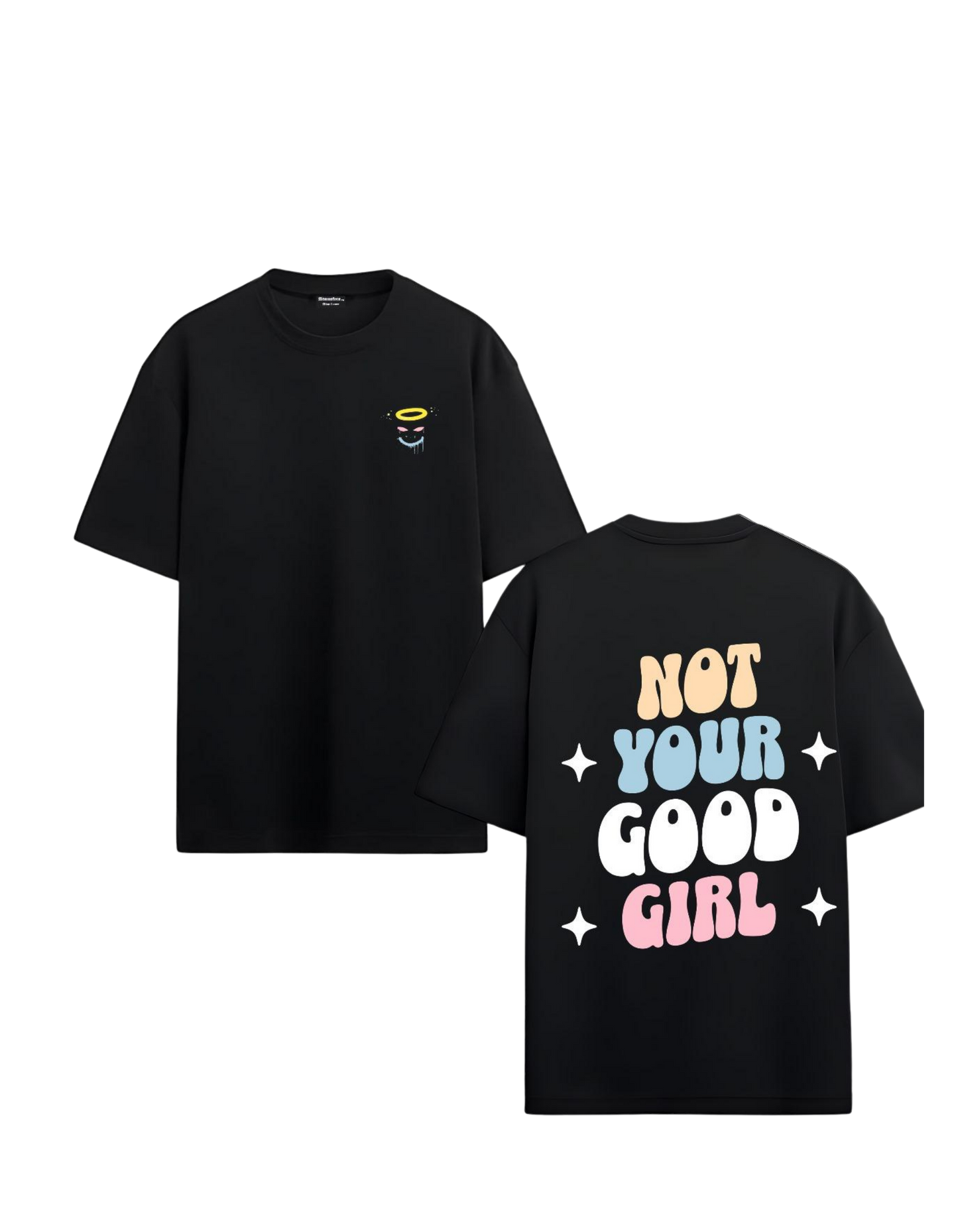 Camiseta Negra Oversized "Not Your Good Girl"