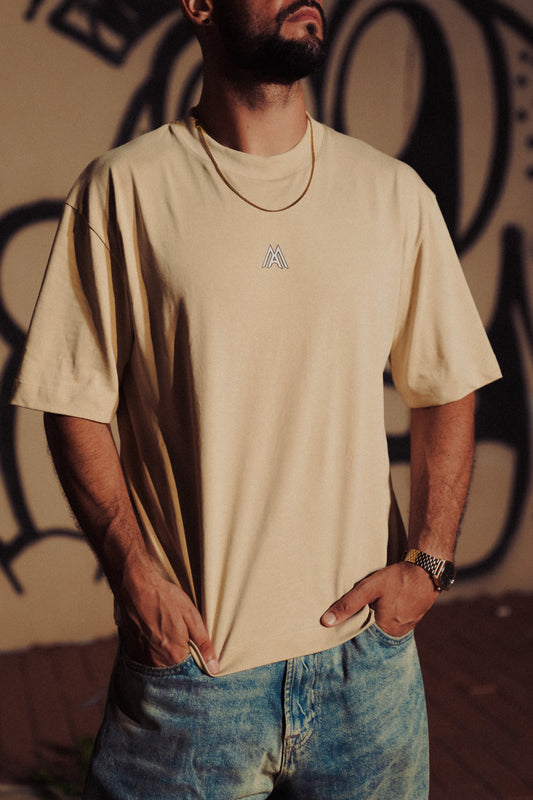 Malcria Vol.2 White/Black Beige Oversized T-Shirt
