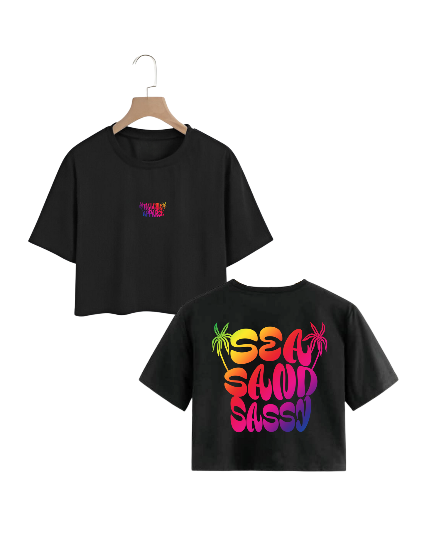 Sea Sand Sassy Black Crop Top