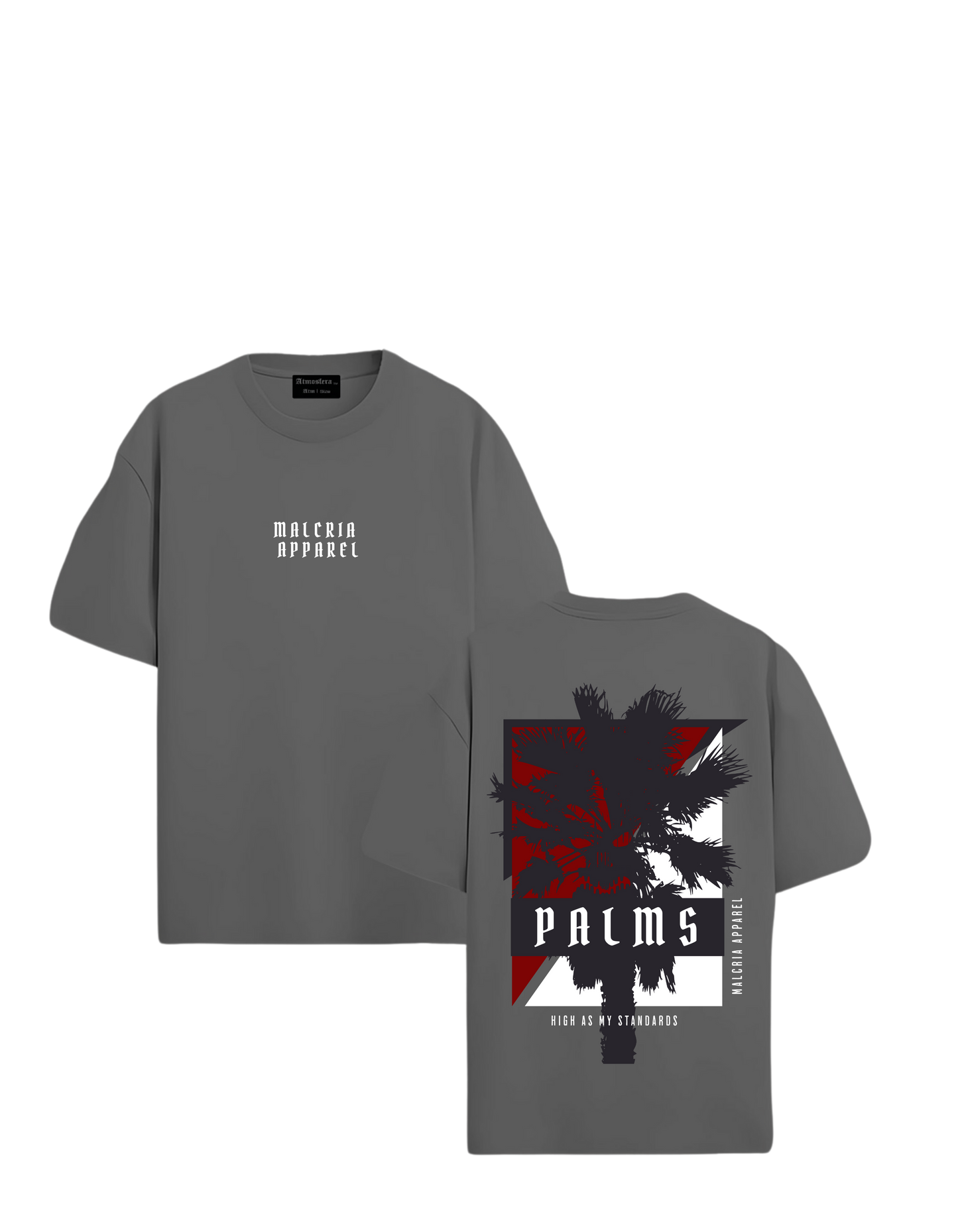 Plus Size High Standard Palms Grey Oversized T-Shirt