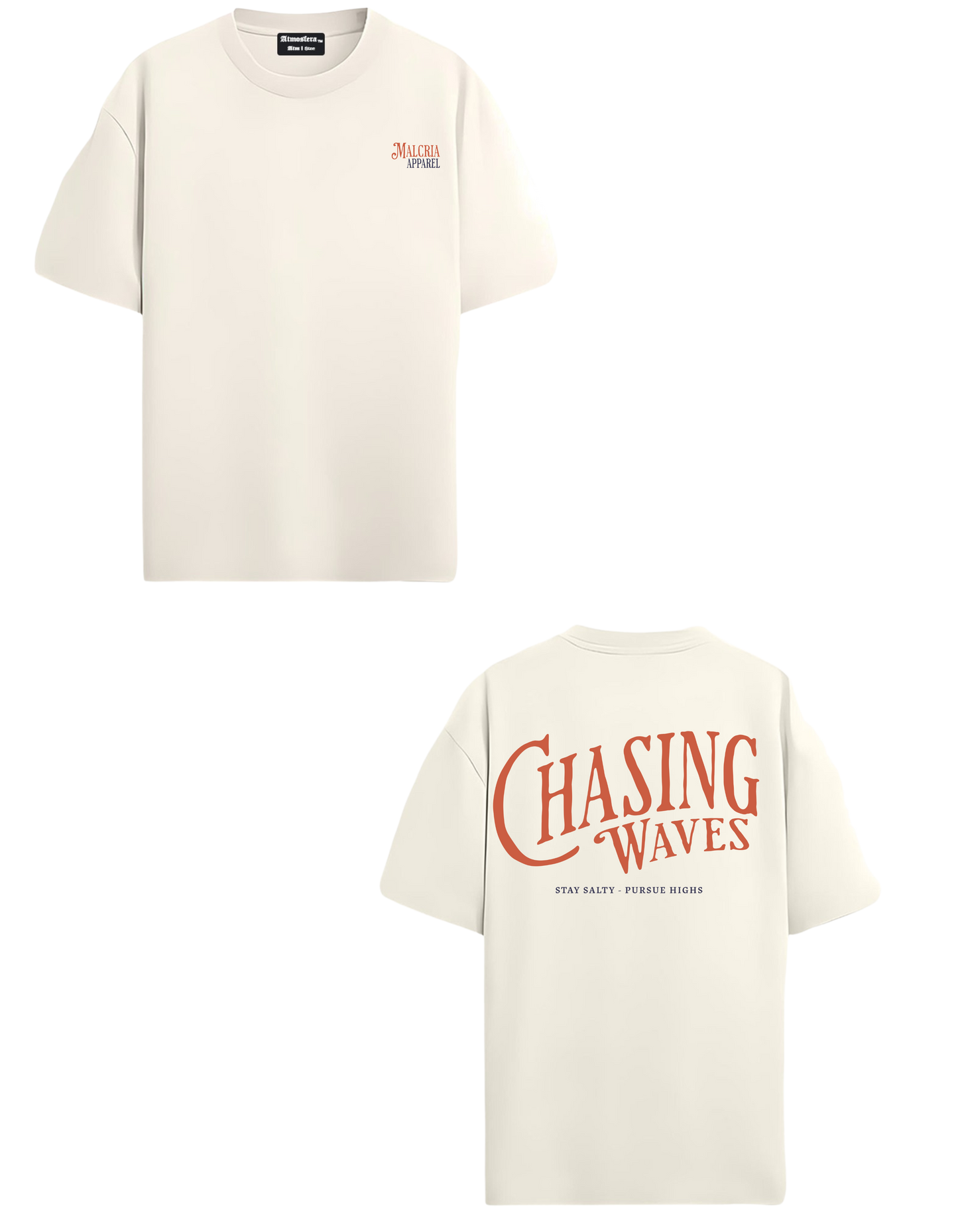 Chasing Waves Ivory Oversized T-Shirt