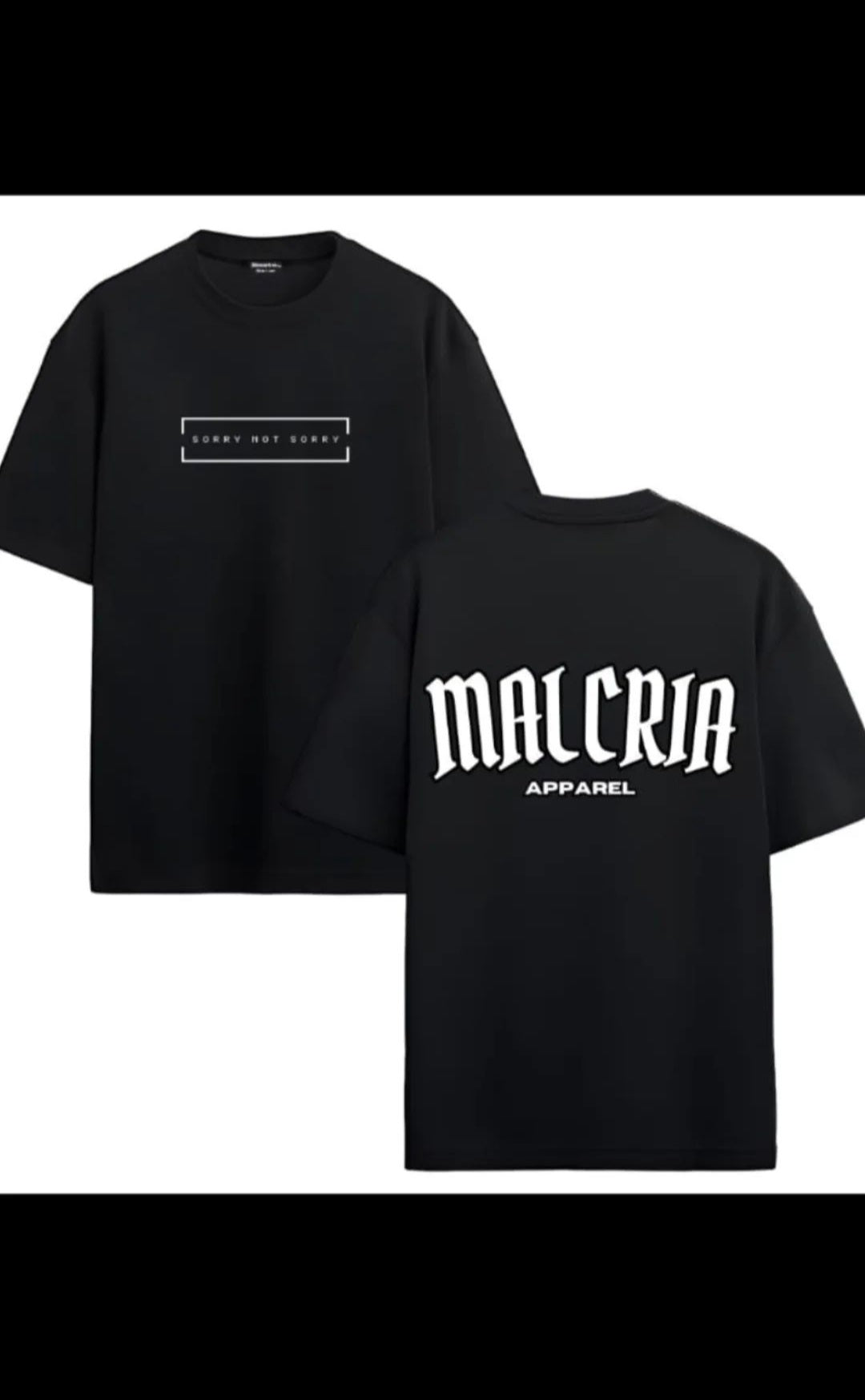 Sorry Not Sorry Black Oversized T-Shirt