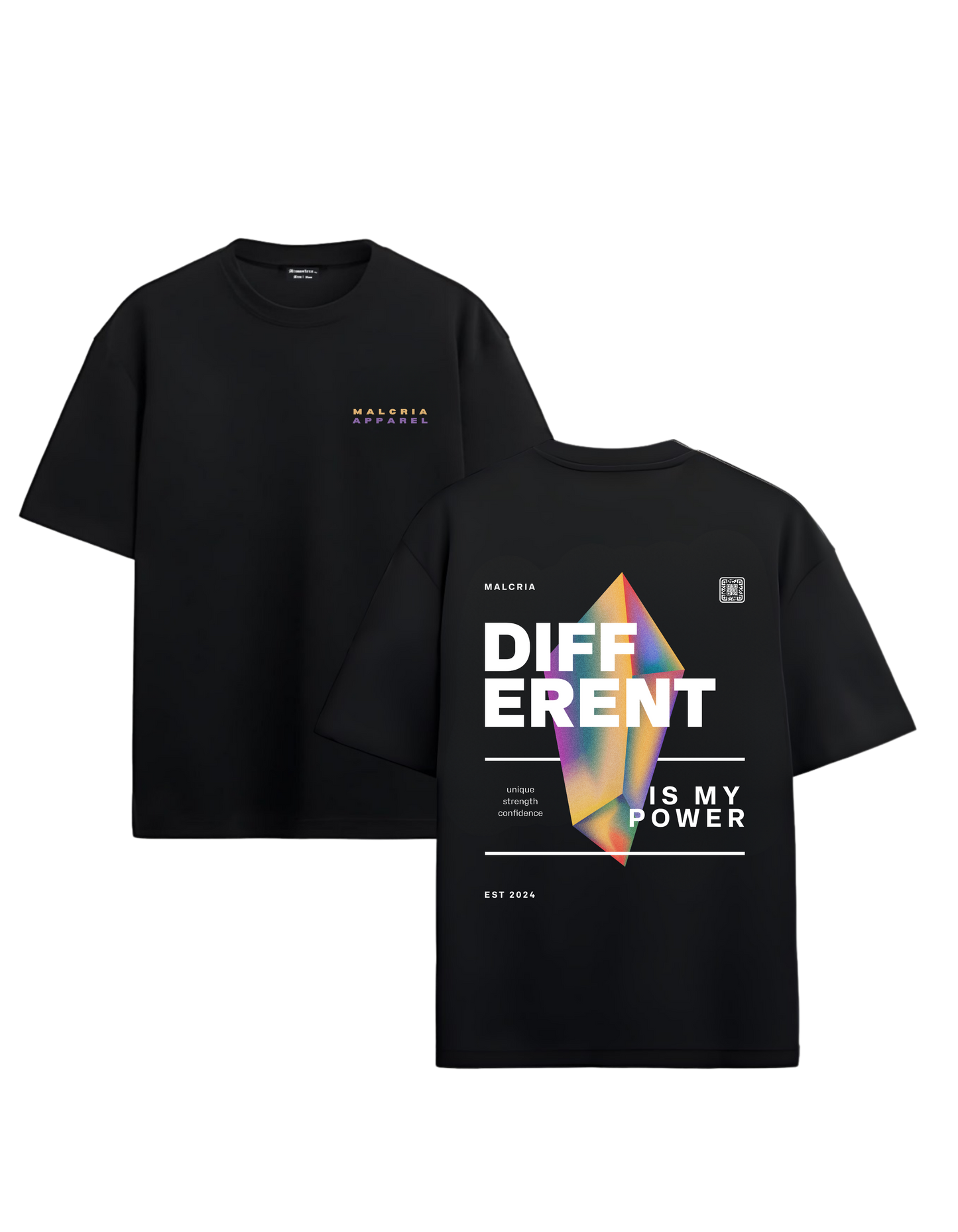 Camiseta Negra Oversized "Different"
