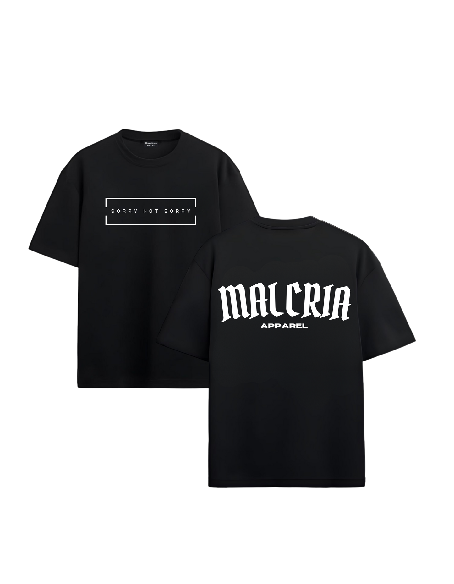 Camiseta Negra Oversized "Sorry Not Sorry"