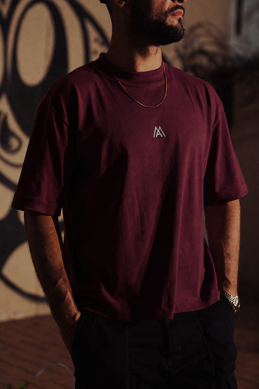 Malcria Vol.2 White/Black Burgundy Oversized T-Shirt