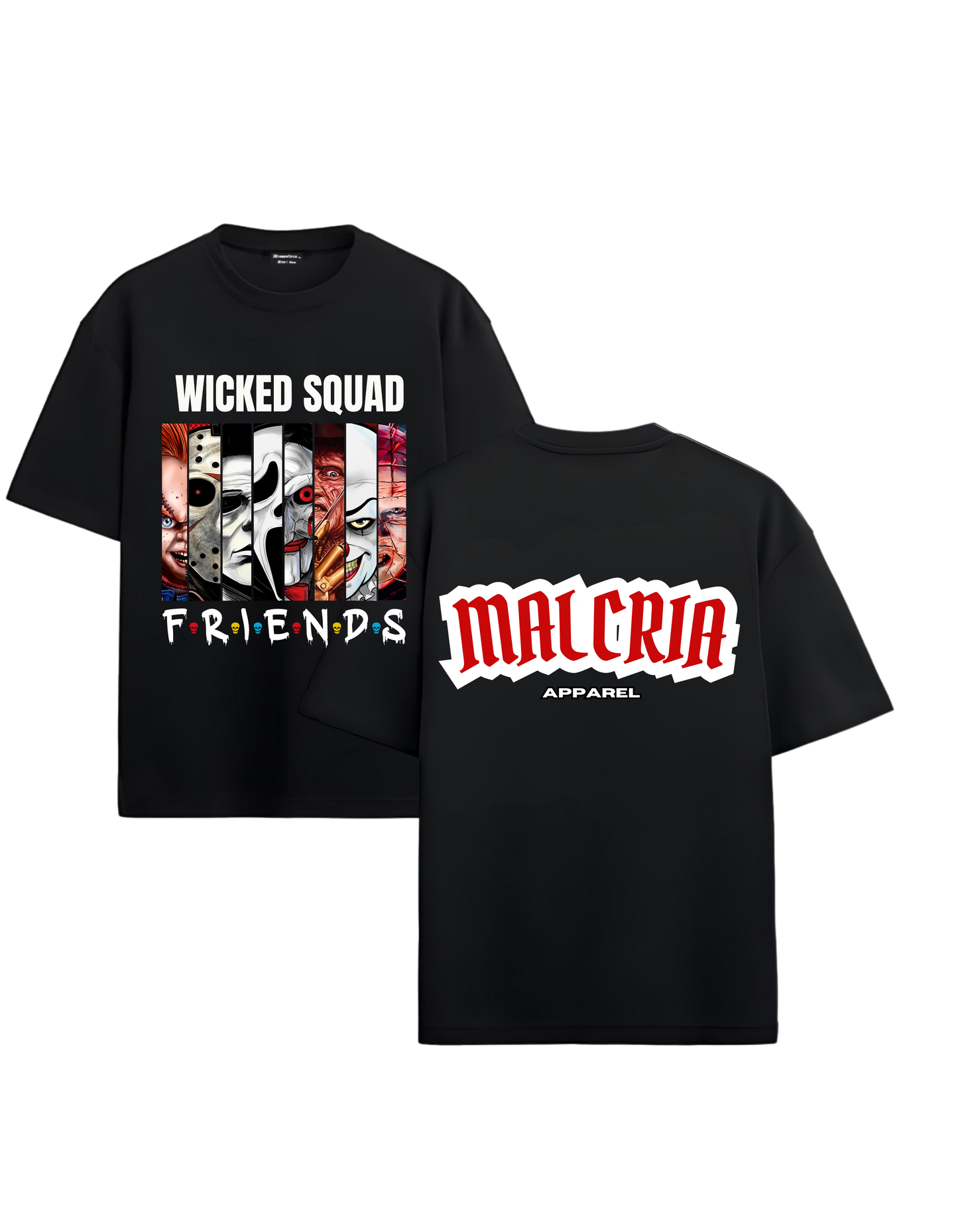 F.R.I.E.N.D.S WICKED SQUAD Black Oversized T-Shirt