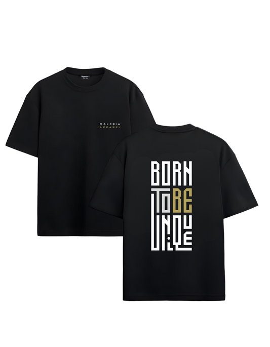 Camiseta Negra Oversized "Born To Be Unique"