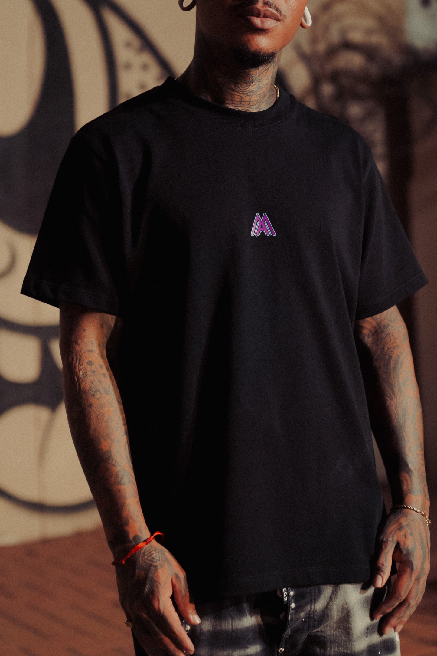 Malcria Vol.2 Purple/Aqua Black Oversized T-Shirt