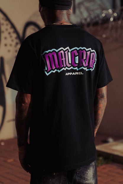 Malcria Vol.2 Purple/Aqua Black Oversized T-Shirt