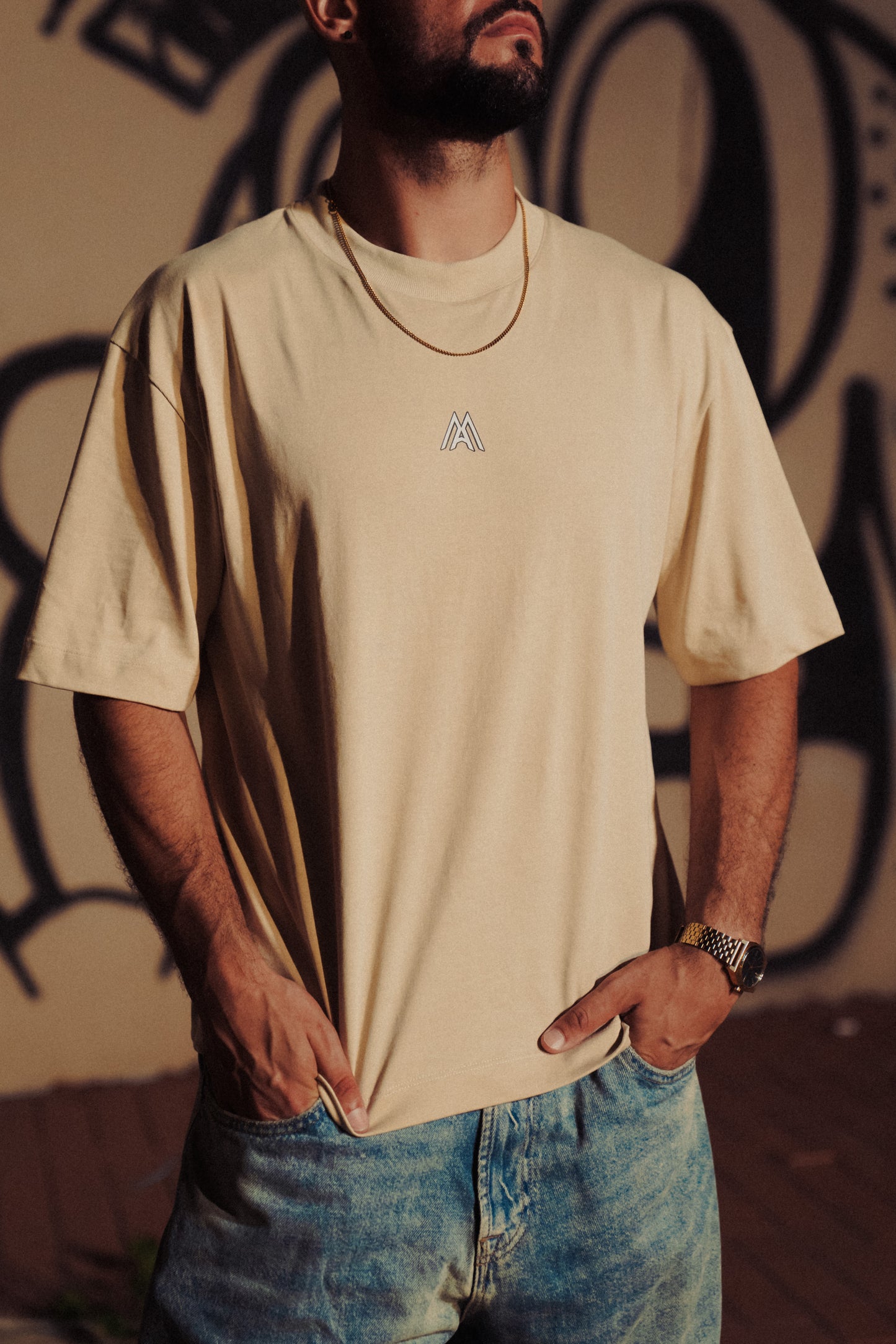 Malcria Vol.2 White/Black Beige Oversized T-Shirt