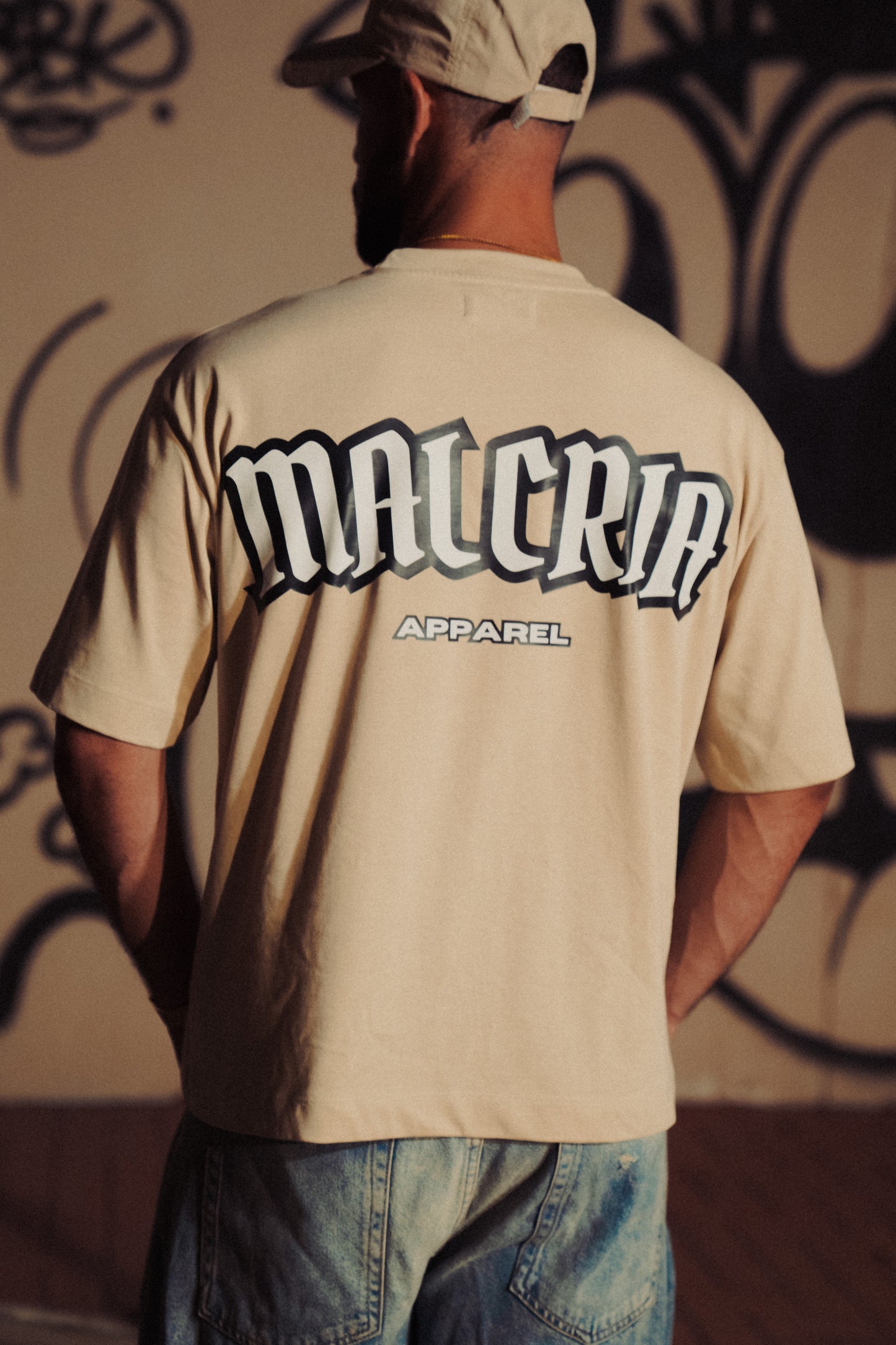 Malcria Vol.2 White/Black Beige Oversized T-Shirt