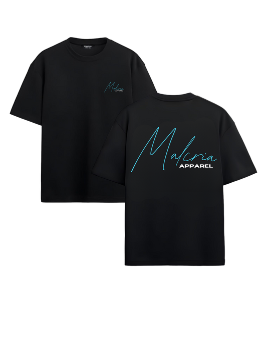 Camiseta Negra Oversized Malcria Azul Vol. 1
