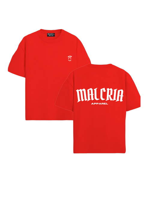 Camiseta Roja Oversized Malcria Blanca Graffiti Vol. 1