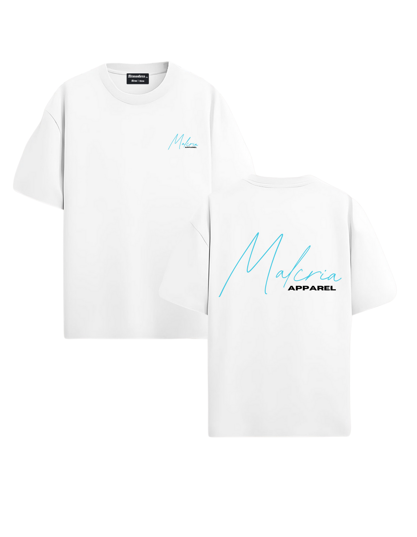 (Filtrada) Camiseta Blanca Oversized Talla Plus MALCRIA VOL.2 Azul