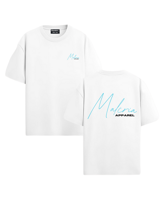 (Filtrada) Camiseta Blanca Oversized Talla Plus MALCRIA VOL.2 Azul