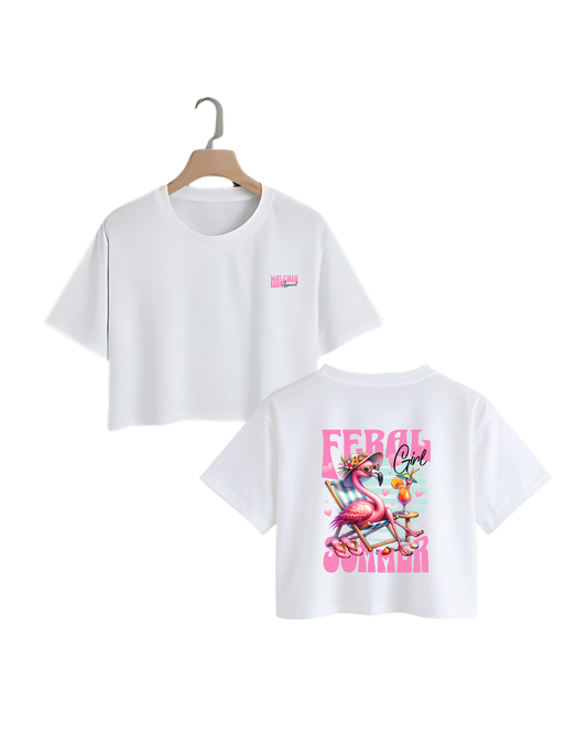 Feral Girl Summer White Crop Top
