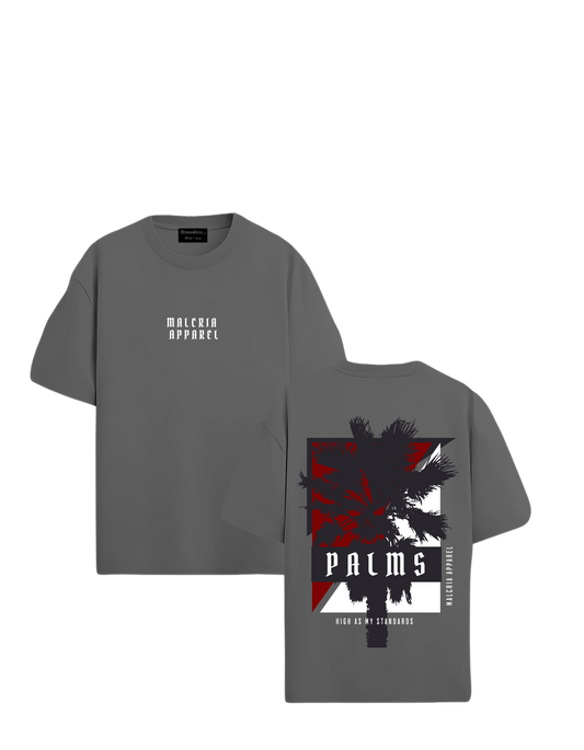 High Standard Palms Grey Oversized T-Shirt