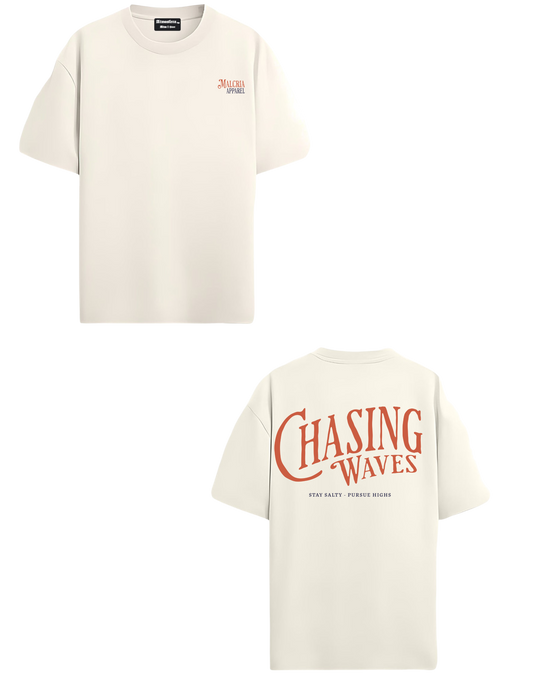 Chasing Waves Ivory Oversized T-Shirt