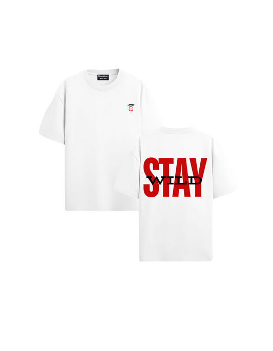 Camiseta Blanca Oversized "Stay Wild"