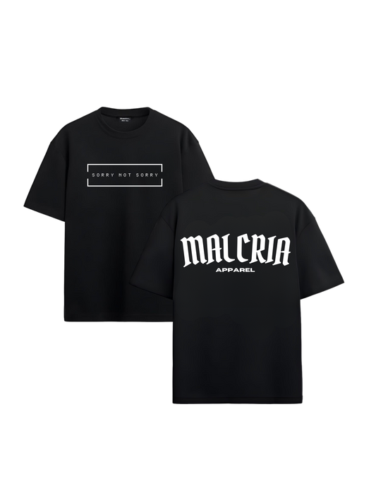 Camiseta Negra Oversized "Sorry Not Sorry"