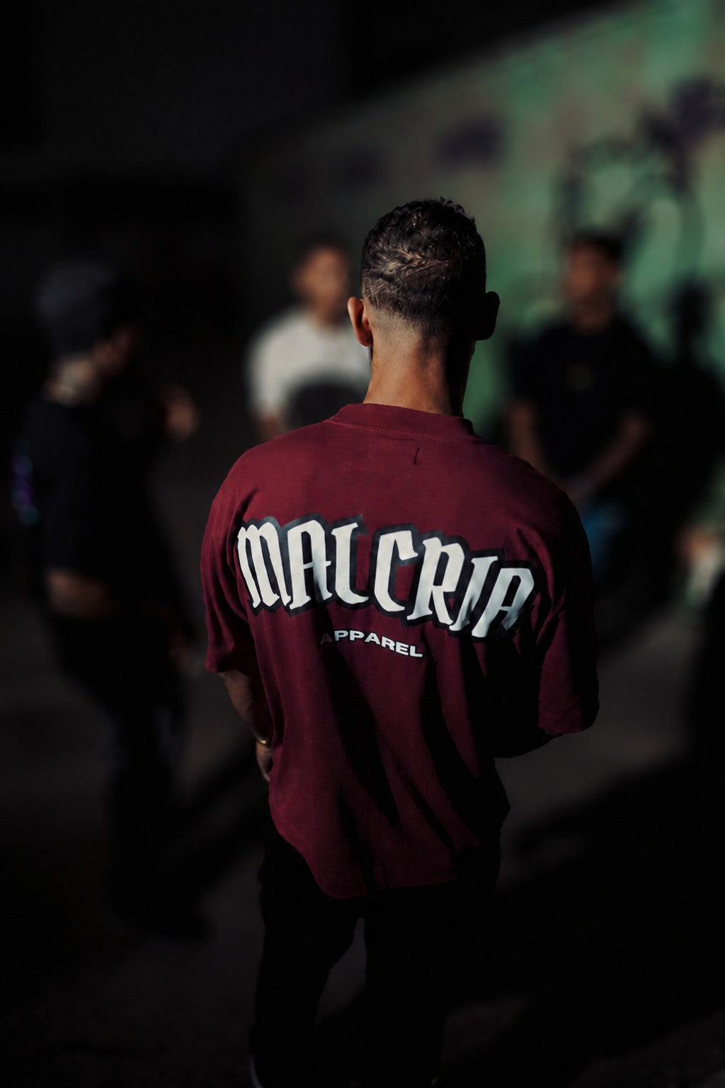 Malcria Vol.2 White/Black Burgundy Oversized T-Shirt