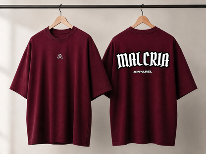 Malcria Vol.2 White/Black Burgundy Oversized T-Shirt