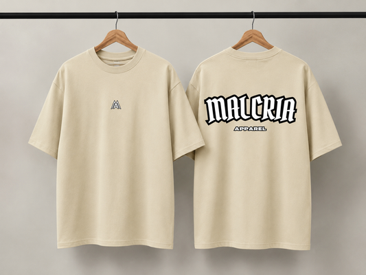 Malcria Vol.2 White/Black Beige Oversized T-Shirt