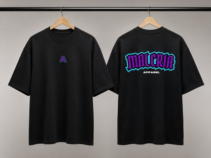 Malcria Vol.2 Purple/Aqua Black Oversized T-Shirt