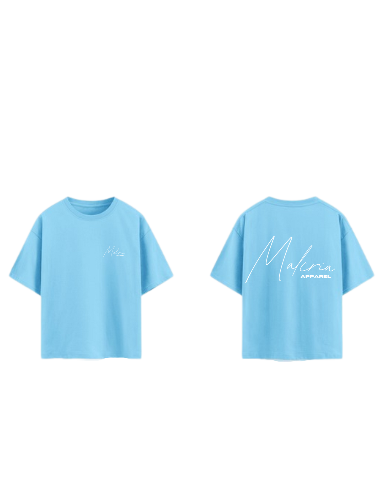 Camiseta Azul Cielo Oversized Malcria Blanca Vol. 1